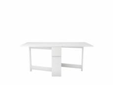 Kungla - table à manger pliable en bois 170x90cm - couleur - blanc 171111508082