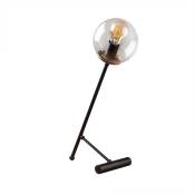 Lampe de table noire moderne avec sphère en verre