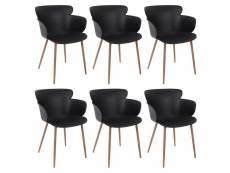 Malya - lot de 6 fauteuils scandinaves noirs