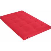 Matelas futon rouge en coton 140x200 - Rouge