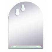 Miroir de salle de bains avec éclairage fluo-compacte - Arche - 79 cm x 58,5 cm (HxL)