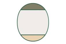 Miroir vitrail ovale vert 60x50cm