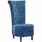 Moderne-Stil Chaise à dossier haut Bleu Velours,Montage