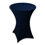 Nappe de table haute de bar fête extensible en polyester ø 60 70 80 cm 60 cm ø / Bleu foncé