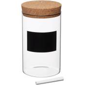 Natural Elements - KitchenCraft Jar de Storage de Ecological Glass and Label de Customisable Slate 10 x 17 cm 1 l