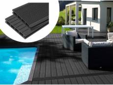 Pack 5 m² - lames de terrasse composite alvéolaires - gris foncé