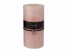 Paris prix - bougie cylindrique déco "junina" 20cm rose poudré