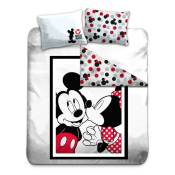 Parure de lit double réversible Disney Mickey et Minnie