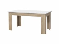 Pilvi table a manger de 6 a 8 personnes style contemporain - blanc mat et décor chene sonoma - l 160 x l 90 cm FINPILVI16P16
