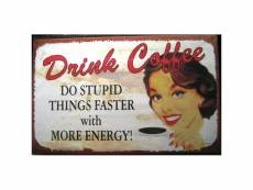 "plaque i drink coffee for your protection deco bar