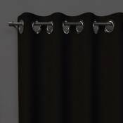 Soleil D Ocre - Occultant Alix Rideau à oeillets, Polyester, Noir, par Soleil d'ocre - 140 x 180 cm - Noir