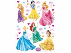 Sticker mural princesses jaune, vert, rose et bleu - 600130 - 42,5 x 65 cm 600130