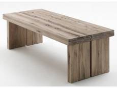 Table à manger rectangulaire en chêne chaulé laqué - l.220 x h.76 x p.100 cm -pegane- PEGANE