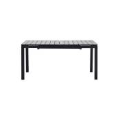 Table à rallonge en aluminium polywood noir/gris 160/210/260
