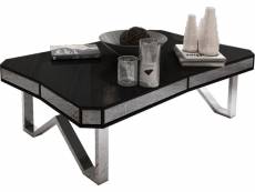 Table basse design plateau en noir laqué avec contour