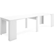 Table console extensible, Console meuble, 300, Pour 14 personnes, Table à Manger, Style moderne, Blanc - Skraut Home