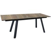 Table de jardin Agra, plateau à lames Fundermax® hpl - graphite/wood150/200/250 cm - Proloisirs