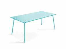 Table de jardin rectangulaire en métal turquoise 120 cm - palavas
