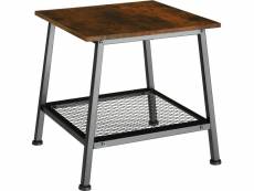 Tectake table d’appoint bedford 45,5x45x47cm - bois foncé industriel 404267