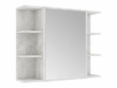 Vidaxl armoire à miroir de bain gris béton 80x20,5x64 cm aggloméré 802610