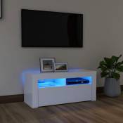 Vidaxl - Meuble tv avec lumières led blanc 90x35x40