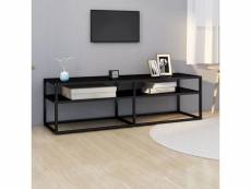 Vidaxl meuble tv noir 140x40x40,5 cm verre trempé