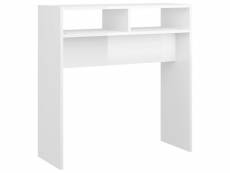 Vidaxl table console blanc brillant 78x30x80 cm aggloméré