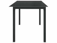 Vidaxl table de jardin noir 150x90x74 cm aluminium et verre