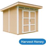 Abri de jardin à base de bois en panneaux lp SmartSide 6 m² - extérieures L294xL279xH237 cm Timbela M903A- Couleur de peinture harvest honey