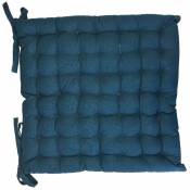 Assise de chaise matelassée en coton bleu foncé