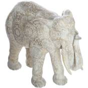 Atmosphera - Statue éléphant Enzo effet blanchi H22cm créateur d'intérieur - Beige