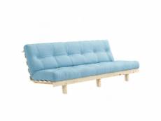 Banquette convertible futon lean pin coloris bleu ciel couchage 130*190 cm. 20100996138