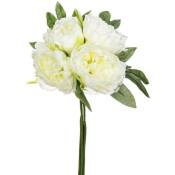 Bouquet de 4 pivoines articielles blanc H30cm Atmosphera