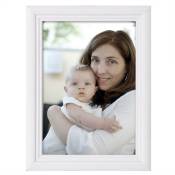 Cadre photo en bois et vitre. Cadre photo de style Artos. Façade en verre. 40x50cm environ. Blanc - Woltu