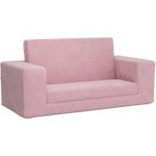 Canapé-lit pour enfants 2 places rose peluche douce Vidaxl Pink