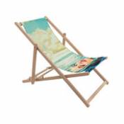 Chaise longue pliable inclinable Toiletpaper bois & toile multicolore / Girl in the sea - Seletti multicolore en bois