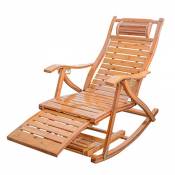 Chaise Longue Sun Lounger, Bambou avec pédale télescopique