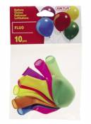 Cofalu Kim'Play - Décoration de table - 10 Ballons à Gonfler Assortis Fluo Assortis