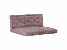 Coussins de palette canapé de sol dossier assise en coton taupe dec021327