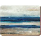 Creative Tops - Set de 4 Large Placemats with Ocean View, Wood, Blue, Large Placemats, 4
