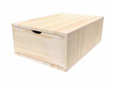 Cube de rangement bois 75x50 cm + tiroir brut CUBE75T-B