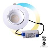 Downlight led circulaire orientable 38W cct driver