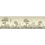 Frise de papier peint adhésive forêt avec des animaux