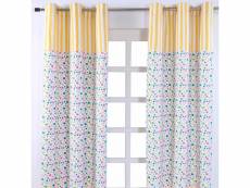 Homescapes paire de rideaux à oeillets - imprimé multicolore pois polka 137 x 228 cm KT1389C