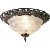 Lampe d'éclairage de plafond de style maison de campagne lampe en verre décor de fleurs antiques dans un ensemble comprenant des ampoules led