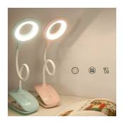 Lampe de lecture à clip led dimmable, lampe à clip rechargeable usb portable flexiblesalon Chambre Rose 1pcs