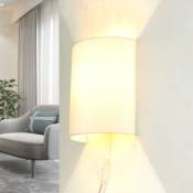 Licht-erlebnisse - Applique murale d'intérieur en tissu couleur crème au design Loft dans un style moderne E27 - Crème - Crème