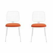 Lot de 2 chaises design salle à manger orange