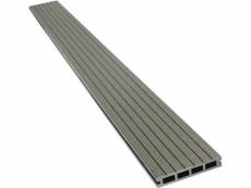 Lot de 3 lames de terrasse composite alvéolaires - long: 2,4m - surface 1m² - gris
