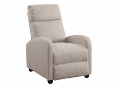 Melbourne - fauteuil relax pushback tissu gris taupe